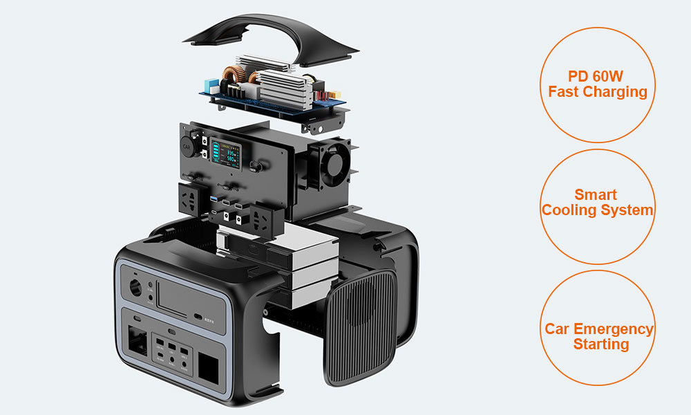 600W Portable Power Station Fausia-i Totogi vave Fa'ata'ita'iga Fou iFlowpower 2