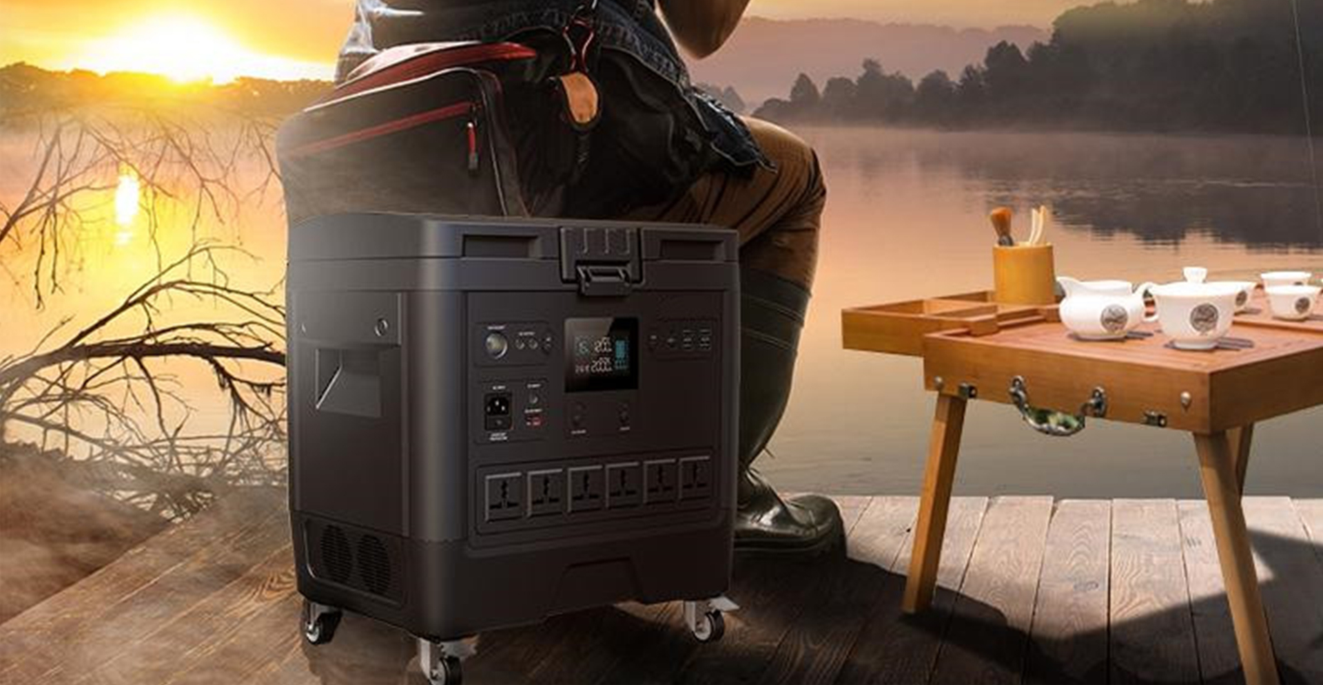 Centrale électrique portable iFlowPower FP2000W avec batterie remplaçable supplémentaire 4