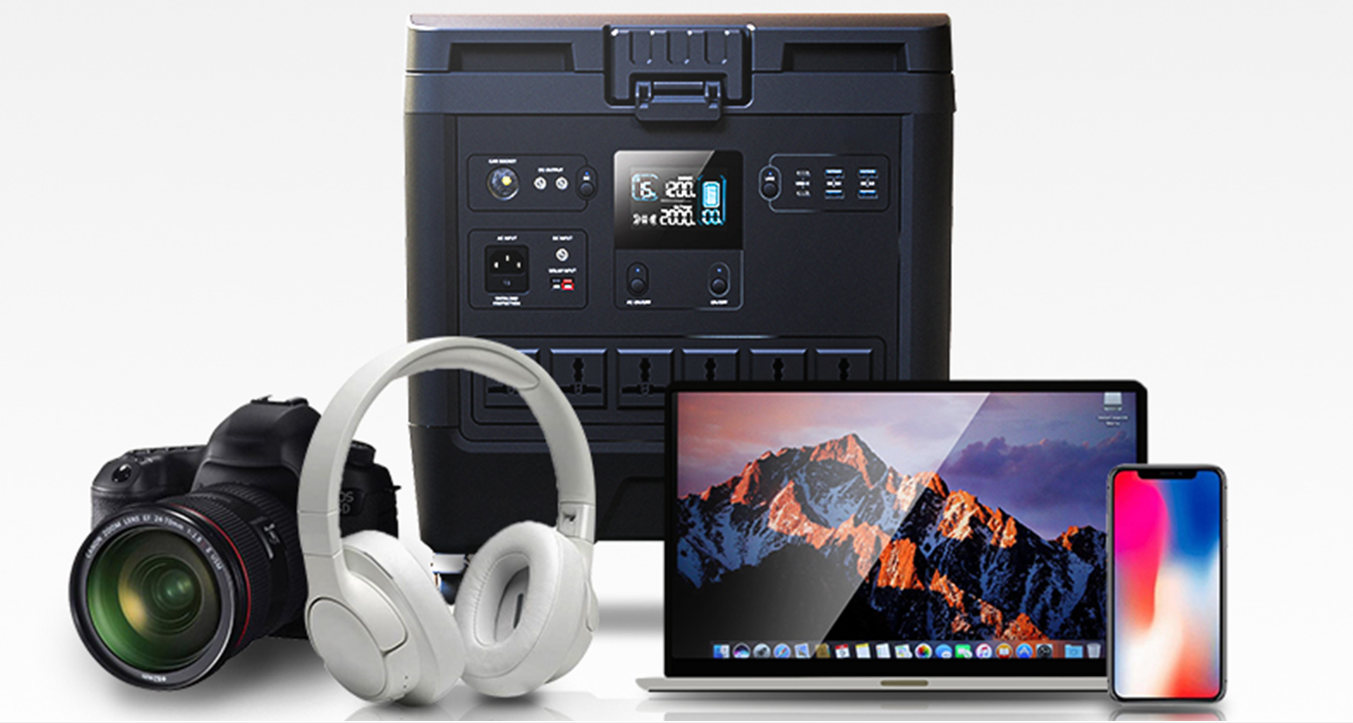 Centrale électrique portable iFlowPower FP2000W avec batterie remplaçable supplémentaire 14