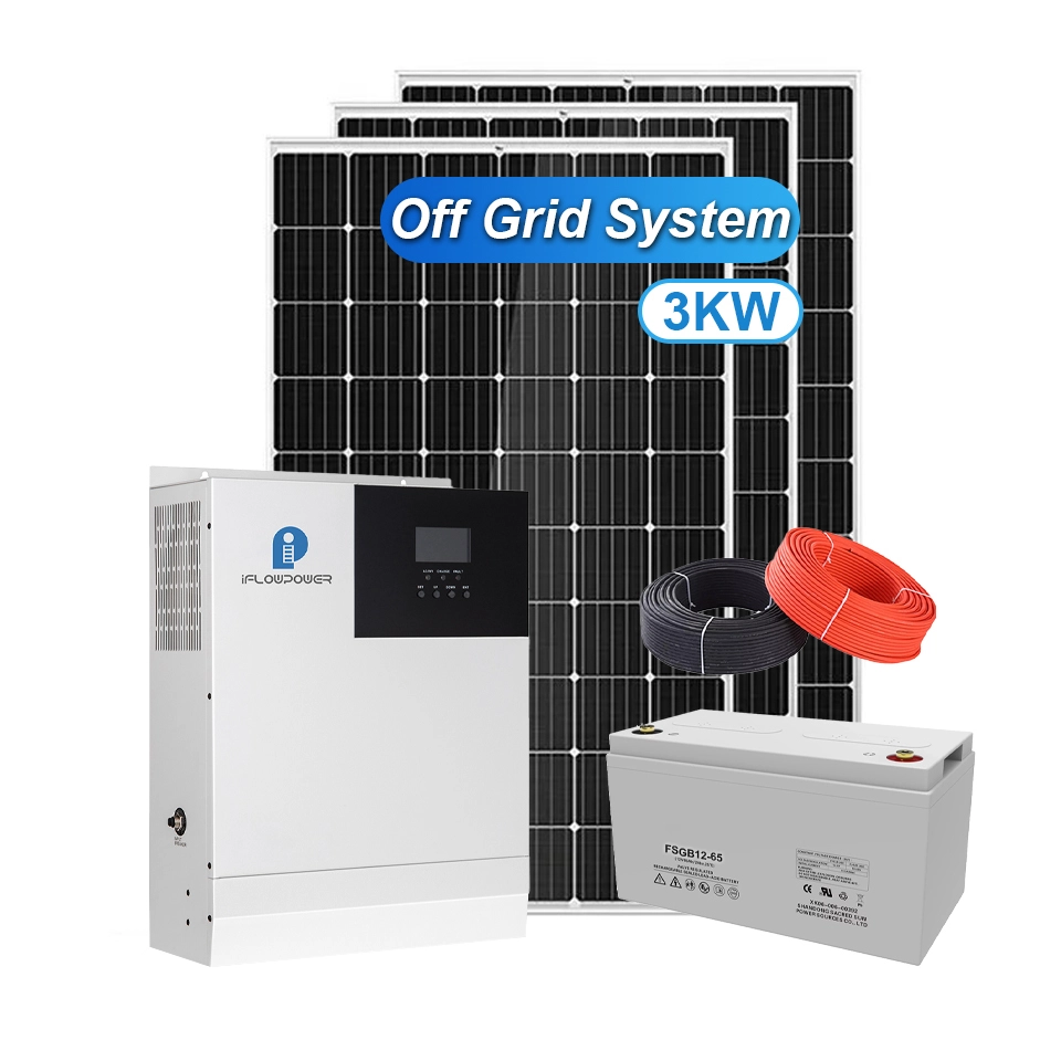 iFlowpower 3kw ระบบพลังงานแสงอาทิตย์ PV Energy Off Grid สำหรับเชิงพาณิชย์ที่อยู่อาศัย 1