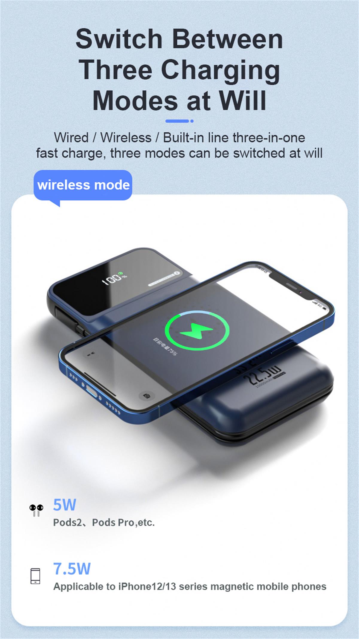 Magneettinen langaton virtapankki FPM-225 11