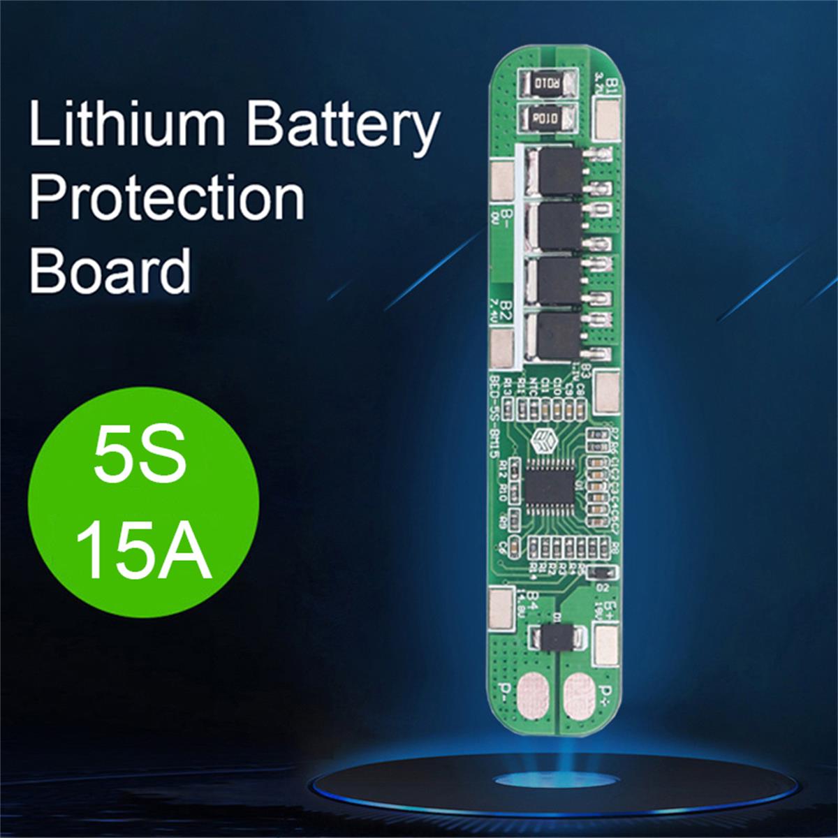 5S 18650 Bòrd BMS Bataraidh Lithium 12