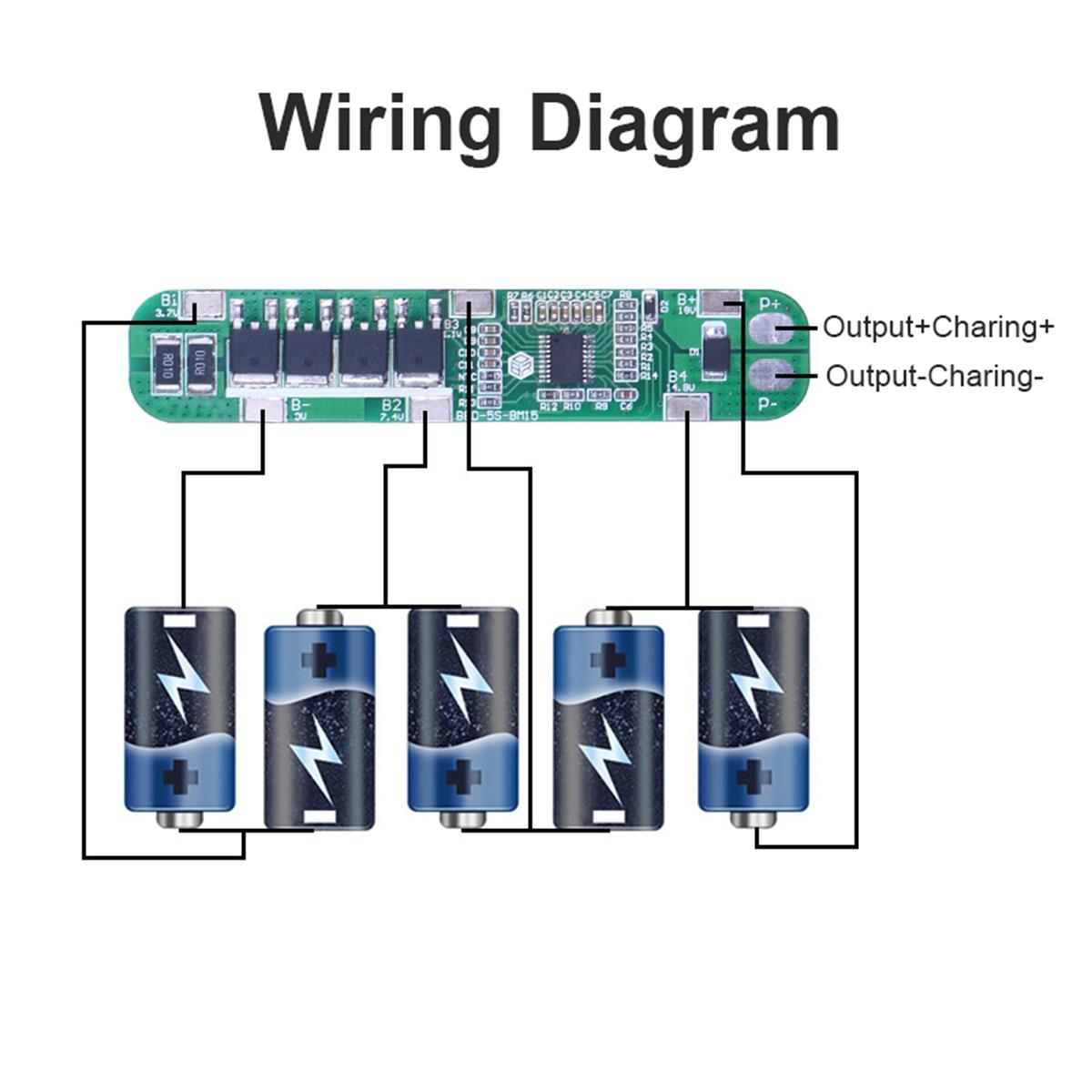 5S 18650 Bòrd BMS Bataraidh Lithium 13