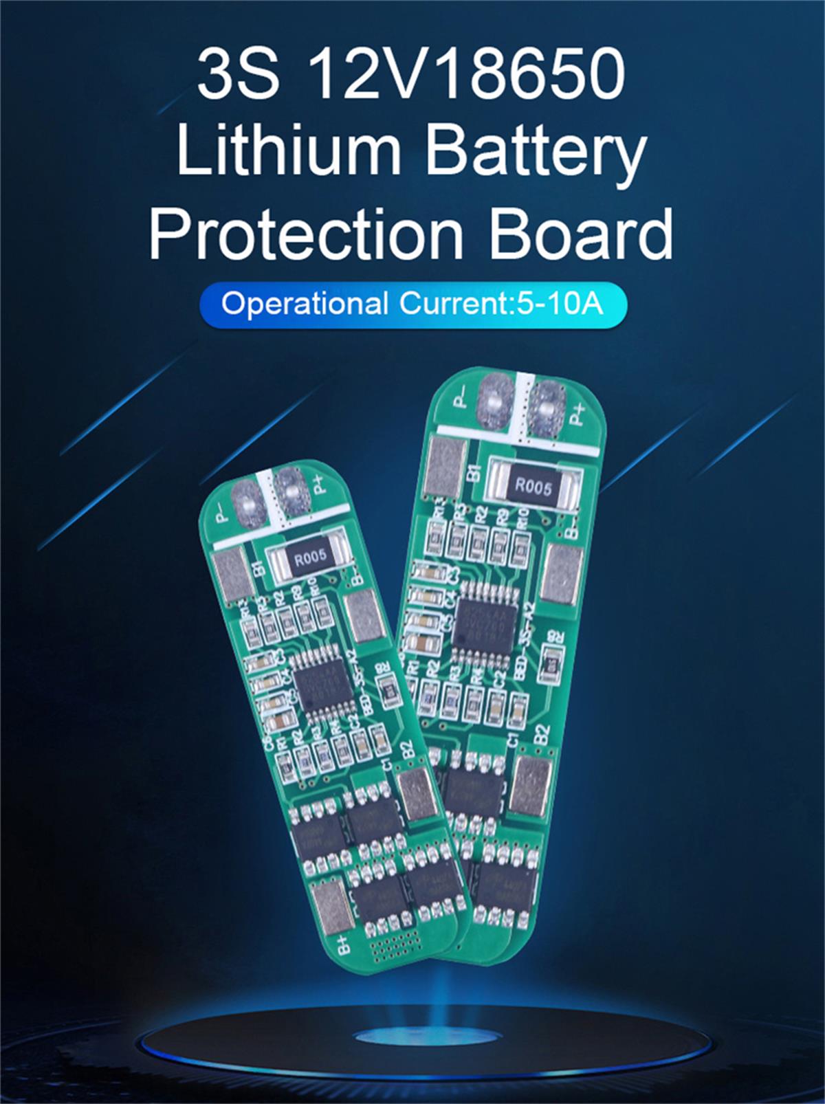 3S 18650 Litia Baterio BMS-Estraro 11