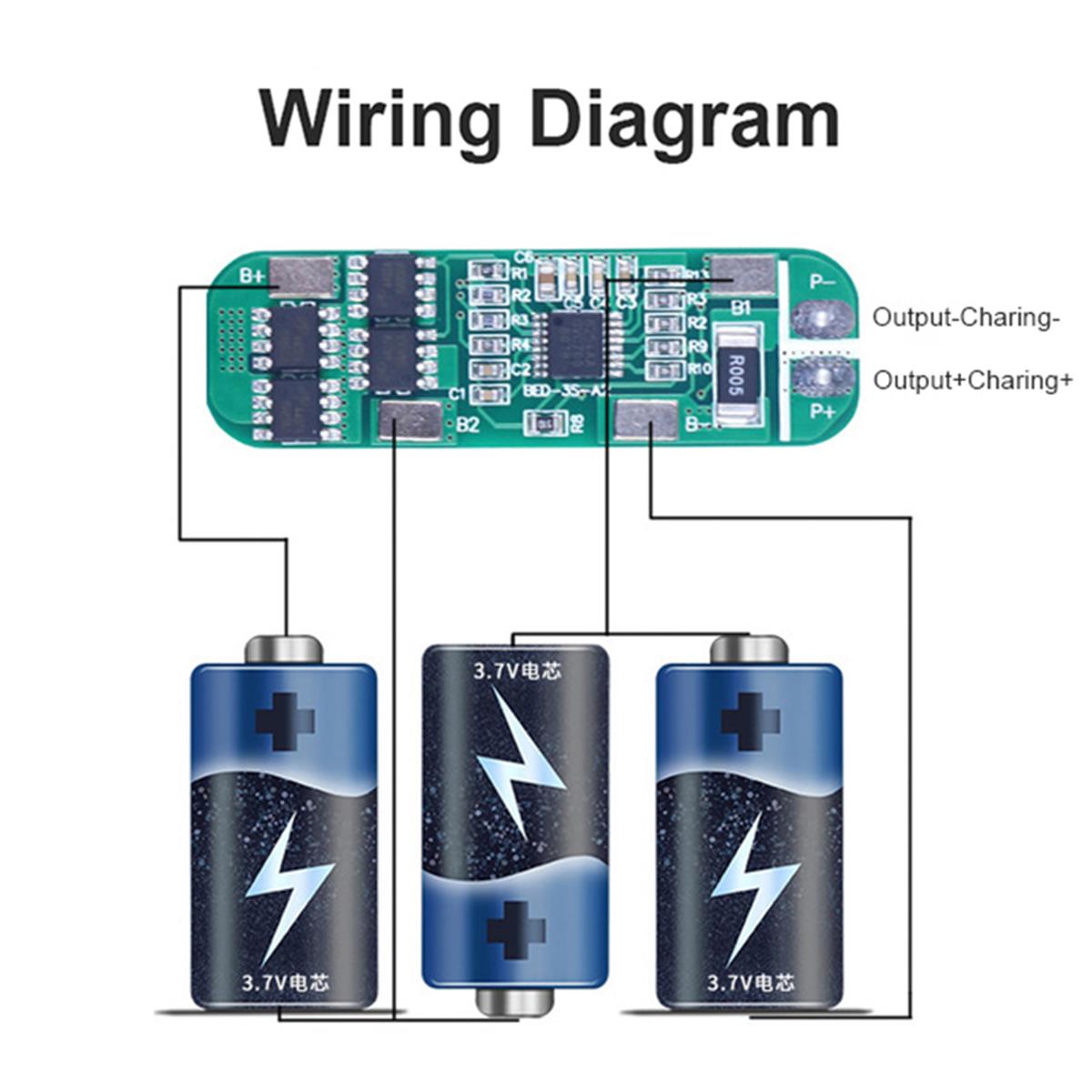 3S 18650 Litia Baterio BMS-Estraro 13