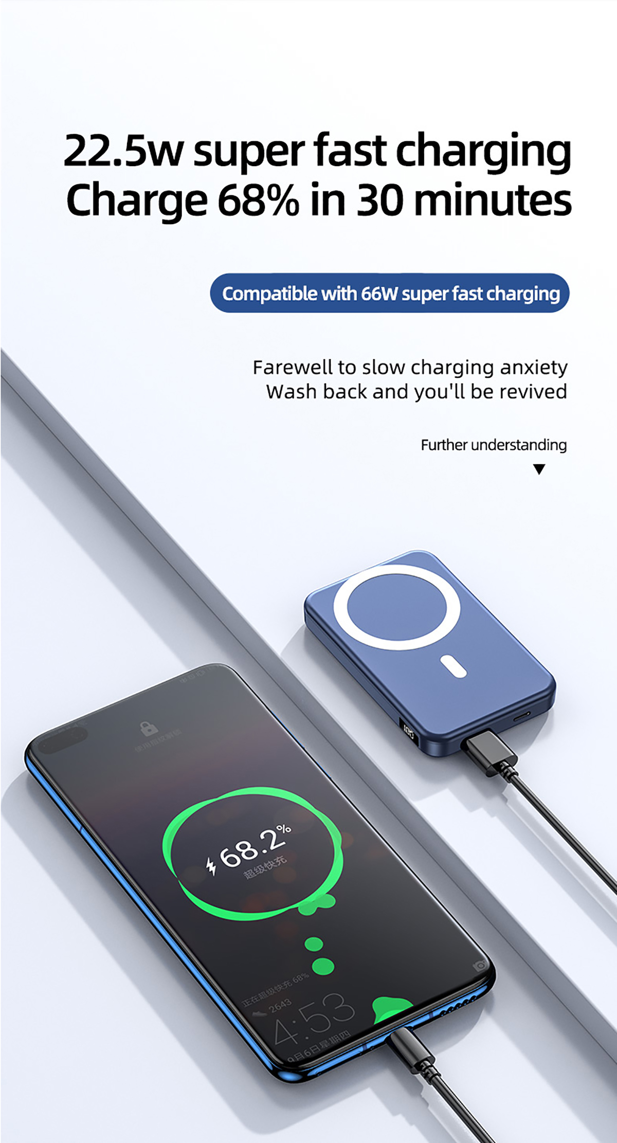 Power Bank សាកថ្មឥតខ្សែម៉ាញេទិក FPM-10 10