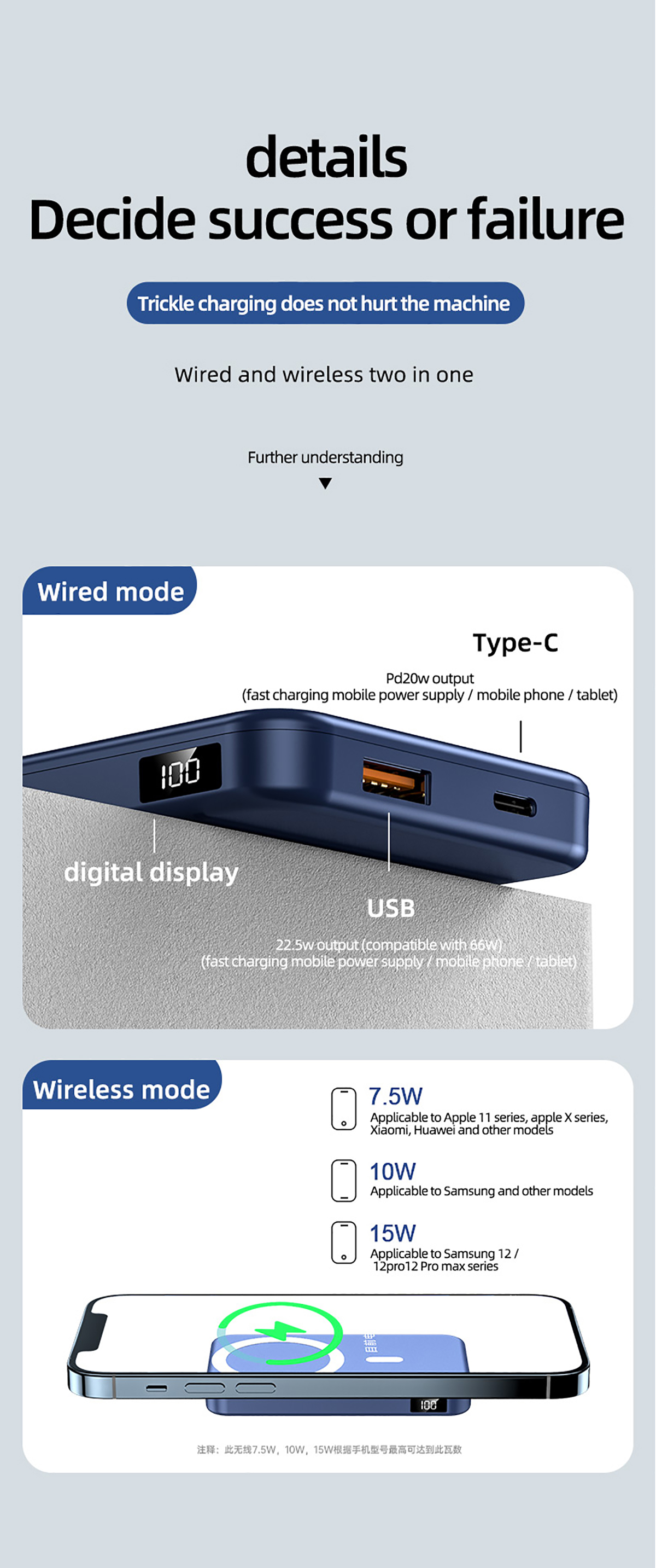 Power Bank សាកថ្មឥតខ្សែម៉ាញេទិក FPM-10 12