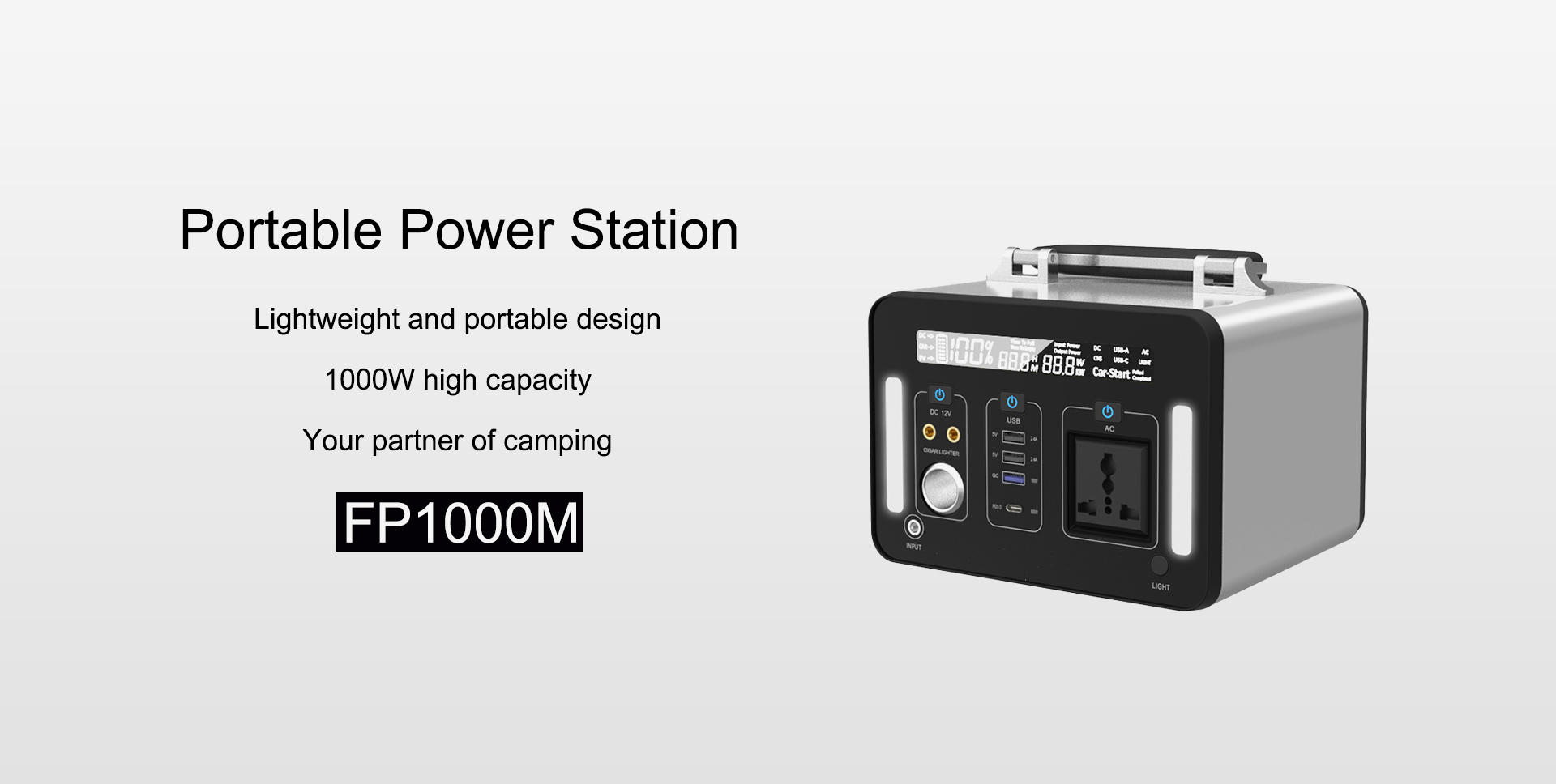 iFlowPower Portable Power Station 1000W pẹlu aluminiomu casing FP1000M 7