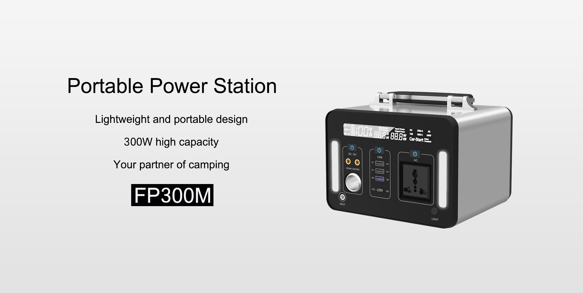 iFlowpower Portable Power Station with 300W Output in alumium casing FP300M 7